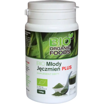 BIO Organic Foods - Młody Jęczmień PLUS - 150g - Jęczmień lucerna pszenica owies kamut - Supplement BIO Organic Foods - Młody Jęczmień PLUS - 150g - Jęczmień lucerna pszenica owies kamut - Supplement