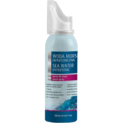 Woda morska hipertoniczna spray do nosa 100ml STARPHARMA Woda morska hipertoniczna spray do nosa 100ml STARPHARMA