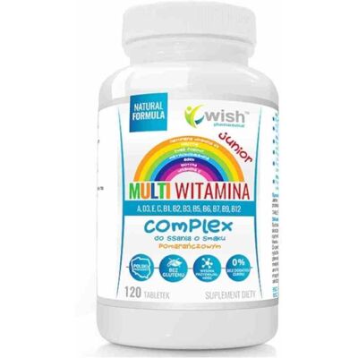 Wish Multiwitamina Junior do ssania 120 tabletek Wish Multiwitamina Junior do ssania 120 tabletek