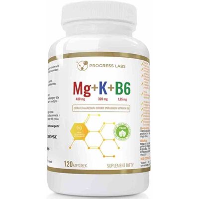 Progress Labs Mg+K+Vit B6 120 kapsułek Progress Labs Mg+K+Vit B6 120 kapsułek