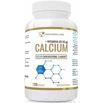 Progress Labs Calcium + Witamina D3 2000IU 120 kapsułek Progress Labs Calcium + Witamina D3 2000IU 120 kapsułek