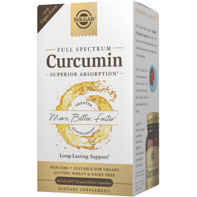 Solgar Full Spectrum Curcumin - Wspiera mózg, stawy i układ odpornościowy Solgar Full Spectrum Curcumin - Wspiera mózg, stawy i układ odpornościowy