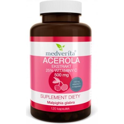 Medverita Acerola Ekstrakt 25% 500 mg 120 kap Medverita Acerola Ekstrakt 25% 500 mg 120 kap
