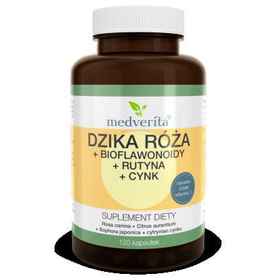 Medverita Dzika Róża Rutyna Cynk 120 kapsułek Medverita Dzika Róża Rutyna Cynk 120 kapsułek