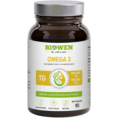 BIOWEN Omega 3 - 660 mg EPA, 440 mg DHA, 90 kapsułek BIOWEN Omega 3 - 660 mg EPA, 440 mg DHA, 90 kapsułek