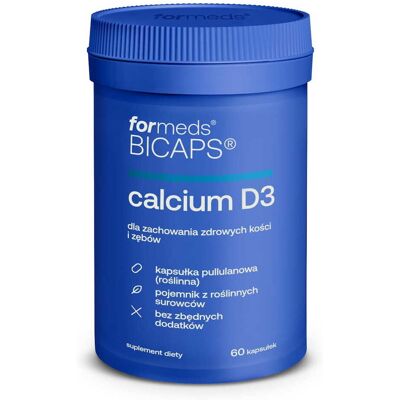 BICAPS Calcium D3 Citrate + Vitamin D3 - cytrynian wapnia - Witamina D3 2000 IU - 60 kapsułek - suplement diety BICAPS Calcium D3 Citrate + Vitamin D3 - cytrynian wapnia - Witamina D3 2000 IU - 60 kapsułek - suplement diety