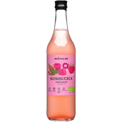 DELIKATNA (kombucha, kimchi, zakwas) KOMBUCHA MALINOWA BIO 500 ml - DELIKATNA DELIKATNA (kombucha, kimchi, zakwas) KOMBUCHA MALINOWA BIO 500 ml - DELIKATNA