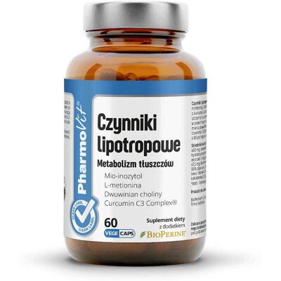PHARMOVIT (suplementy diety) KAPSUŁKI NA METABOLIZM TŁUSZCZÓW (CZYNNIKI LIPOTROPOWE) BEZGLUTENOWE 60 szt. - PHARMOVIT (CLEAN LABEL) PHARMOVIT (suplementy diety) KAPSUŁKI NA METABOLIZM TŁUSZCZÓW (CZYNNIKI LIPOTROPOWE) BEZGLUTENOWE 60 szt. - PHARMOVIT (CLEAN LABEL)