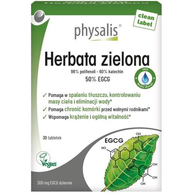 PHYSALIS (olejki eteryczne, suplementy) HERBATA ZIELONA 30 TABLETEK - PHYSALIS PHYSALIS (olejki eteryczne, suplementy) HERBATA ZIELONA 30 TABLETEK - PHYSALIS