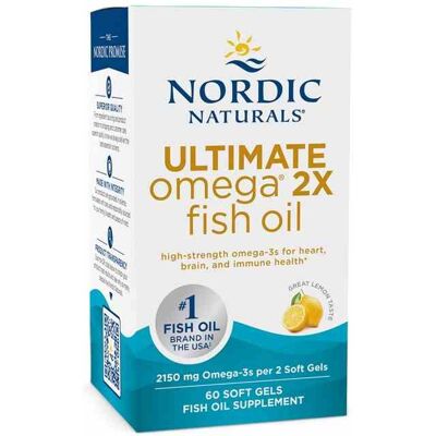 Nordic Naturals Ultimate Omega 2X 2150 mg 60 kapsułek miękkich o smaku cytrynowym Nordic Naturals Ultimate Omega 2X 2150 mg 60 kapsułek miękkich o smaku cytrynowym