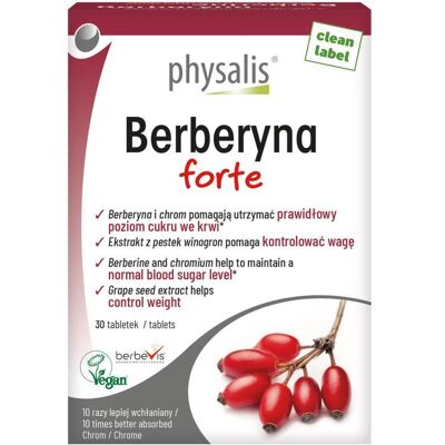KeyPharm nv PHYSALIS Berberine Forte - 30 szt KeyPharm nv PHYSALIS Berberine Forte - 30 szt