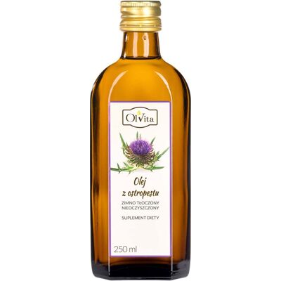 Olej z ostropestu zimnotłoczony nieoczyszczony 250ml OLVITA Olej z ostropestu zimnotłoczony nieoczyszczony 250ml OLVITA
