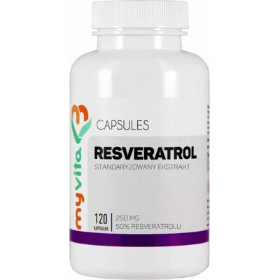 MYVITA Resweratrol - 250mg, 120 Kapsułek - Suplement diety MYVITA Resweratrol - 250mg, 120 Kapsułek - Suplement diety