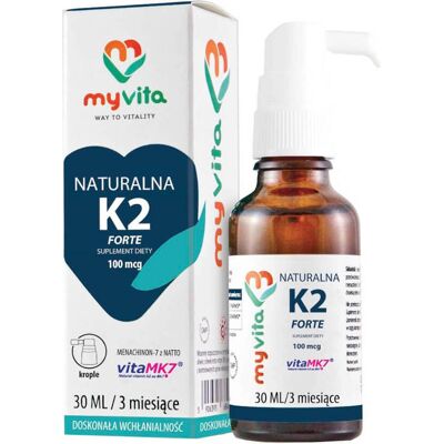 MYVITA Witamina K2 MK-7 Płyn 20ml - Kości i Serce MYVITA Witamina K2 MK-7 Płyn 20ml - Kości i Serce