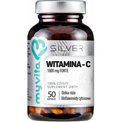 MYVITA SILVER PURE Witamina C FORTE z dziką różą i bioflawonoidami - Witaminy MYVITA SILVER PURE Witamina C FORTE z dziką różą i bioflawonoidami - Witaminy