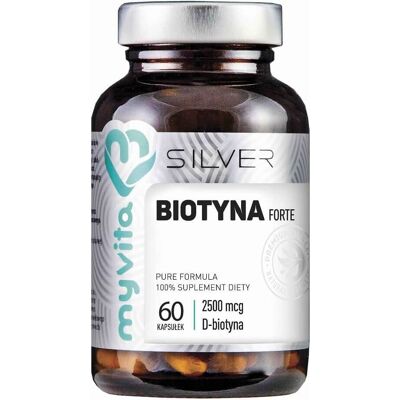 MyVita Silver Pure Biotyna Forte 2500 mcg - Włosy Skóra Paznokcie - Witaminy MyVita Silver Pure Biotyna Forte 2500 mcg - Włosy Skóra Paznokcie - Witaminy