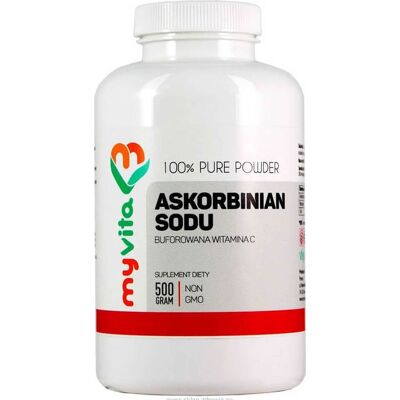 MYVITA Askorbinian sodu witamina C 500g - Wsparcie odporności & Antyoksydant MYVITA Askorbinian sodu witamina C 500g - Wsparcie odporności & Antyoksydant