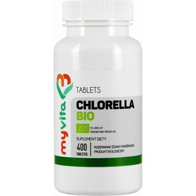 MYVITA Chlorella Bio 250mg - Błonnik, Witamina B, Żelazo - 400 Tabletek MYVITA Chlorella Bio 250mg - Błonnik, Witamina B, Żelazo - 400 Tabletek