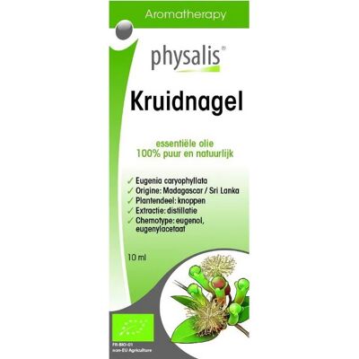 OLEJEK ETERYCZNY GOŹDZIKOWIEC KORZENNY (KRUIDNAGEL) BIO 10 ml - PHYSALIS OLEJEK ETERYCZNY GOŹDZIKOWIEC KORZENNY (KRUIDNAGEL) BIO 10 ml - PHYSALIS