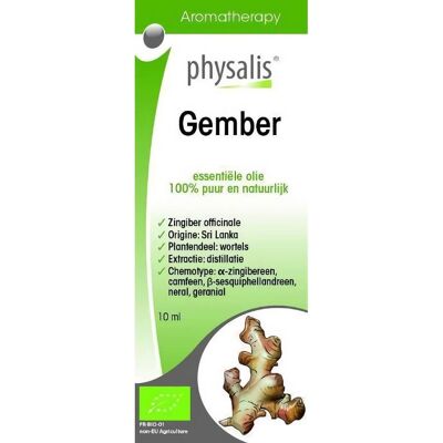 OLEJEK ETERYCZNY GEMBER (IMBIR) BIO 10 ml - PHYSALIS OLEJEK ETERYCZNY GEMBER (IMBIR) BIO 10 ml - PHYSALIS