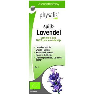 OLEJEK ETERYCZNY SPIJKLAVENDEL (LAWENDA SZEROKOLISTNA) BIO 10 ml - PHYSALIS OLEJEK ETERYCZNY SPIJKLAVENDEL (LAWENDA SZEROKOLISTNA) BIO 10 ml - PHYSALIS