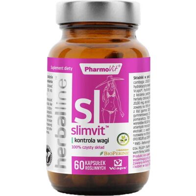 Herbaline Slimvit Kontrola wagi z BioPerine - 60 kapsułek Herbaline Slimvit Kontrola wagi z BioPerine - 60 kapsułek