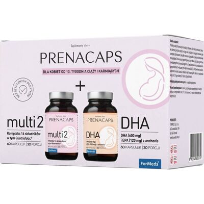 FORMEDS Prenacaps Multi 2 Kompleks - Wspiera układ nerwowy, Zdrowa skóra, Czerwone krwinki FORMEDS Prenacaps Multi 2 Kompleks - Wspiera układ nerwowy, Zdrowa skóra, Czerwone krwinki