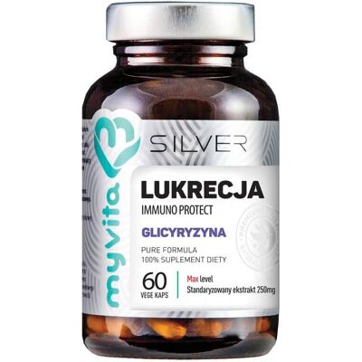 Lukrecja ekstrakt z lukrecji Immuno Protect Glicyryzyna 60 kapsułek MyVita Silver Lukrecja ekstrakt z lukrecji Immuno Protect Glicyryzyna 60 kapsułek MyVita Silver