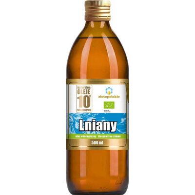 OLEJ LNIANY TŁOCZONY NA ZIMNO BIO 500 ml - ZŁOTO POLSKIE OLEJ LNIANY TŁOCZONY NA ZIMNO BIO 500 ml - ZŁOTO POLSKIE