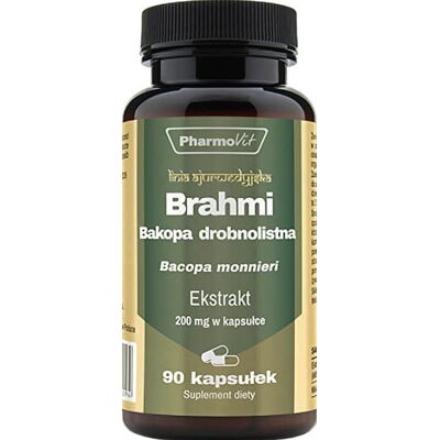 Brahmi Bakopa drobnolistna ekstrakt 20:1 200mg 90 kapsułek PharmoVit Brahmi Bakopa drobnolistna ekstrakt 20:1 200mg 90 kapsułek PharmoVit