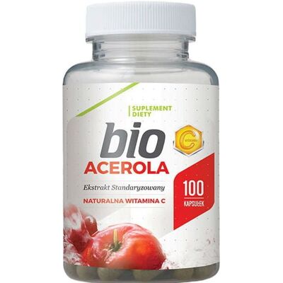 Bio acerola naturalna witamina C 500mg ekstrakt standaryzowany 100 kapsułek Hepatica Bio acerola naturalna witamina C 500mg ekstrakt standaryzowany 100 kapsułek Hepatica
