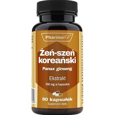PharmoVit Koreański Ginseng 250mg Ekstrakt - Odporność i Energia - 90 Kapsułek PharmoVit Koreański Ginseng 250mg Ekstrakt - Odporność i Energia - 90 Kapsułek