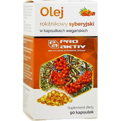 Olej rokitnikowy syberyjski 90 kapsułek Pro Aktiv Olej rokitnikowy syberyjski 90 kapsułek Pro Aktiv