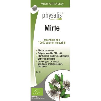OLEJEK ETERYCZNY MIRTE (MIRT ZWYCZAJNY) BIO 10 ml - PHYSALIS OLEJEK ETERYCZNY MIRTE (MIRT ZWYCZAJNY) BIO 10 ml - PHYSALIS