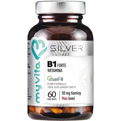 Witamiana B1 Tiamina 50mg 60 kapsułek vege 34 g MyVita Silver Pure Witamiana B1 Tiamina 50mg 60 kapsułek vege 34 g MyVita Silver Pure