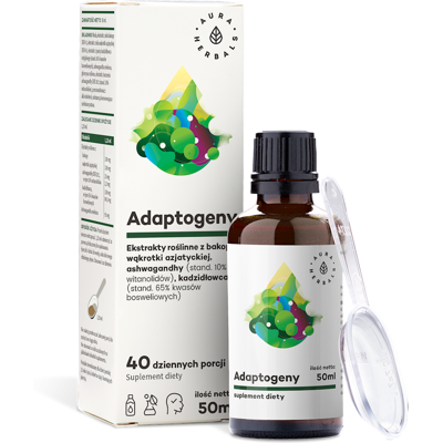 Aura Herbals Adaptogeny Bacopa Ashwagandha - 50ml Suplement diety Aura Herbals Adaptogeny Bacopa Ashwagandha - 50ml Suplement diety