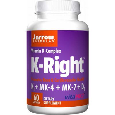 Jarrow Formulas K-Right Kompleks witaminy K - 60 miękkich kapsułek Jarrow Formulas K-Right Kompleks witaminy K - 60 miękkich kapsułek