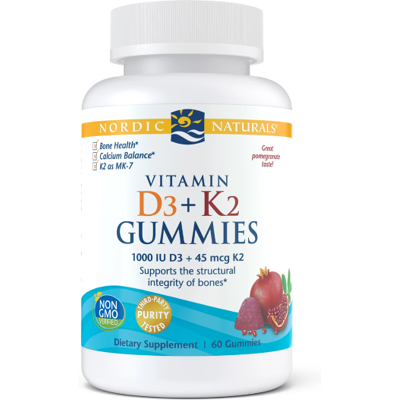 Gumy witaminowe D3+K2 Nordic Naturals - Granat - Suplementy diety Gumy witaminowe D3+K2 Nordic Naturals - Granat - Suplementy diety