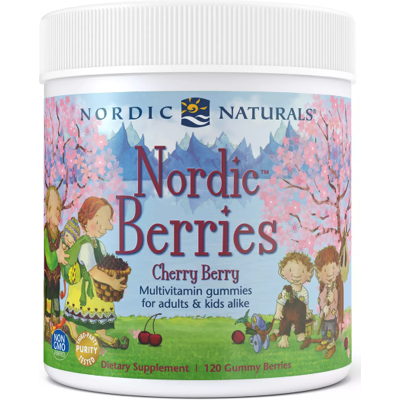 Nordic Naturals Nordic Berries Multivitamin - Wiśnia i Jagody - Gumy Nordic Naturals Nordic Berries Multivitamin - Wiśnia i Jagody - Gumy
