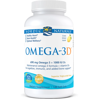 Nordic Naturals Omega-3D 690mg Cytryna Softgels - Suplement diety z olejem rybim Nordic Naturals Omega-3D 690mg Cytryna Softgels - Suplement diety z olejem rybim