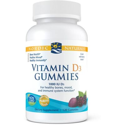 Nordic Naturals Witamina D3 Wild Berry 1000IU - Witaminy i suplementy diety Nordic Naturals Witamina D3 Wild Berry 1000IU - Witaminy i suplementy diety