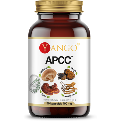 Yango APCC™ reishi, kordyceps, shitake, chaga 50 kapsułek Yango APCC™ reishi, kordyceps, shitake, chaga 50 kapsułek