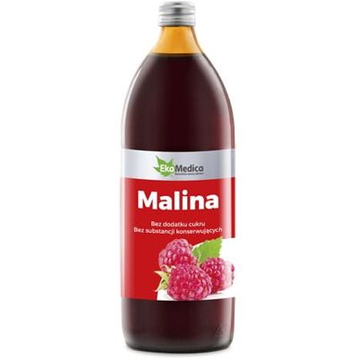 EkaMedica Sok z Maliny 500ml - Wspiera Kolagen i Odporność EkaMedica Sok z Maliny 500ml - Wspiera Kolagen i Odporność