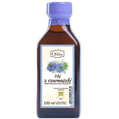 OLVITA Olej z czarnuszki zimnotłoczony 100ml (Egipt) OLVITA Olej z czarnuszki zimnotłoczony 100ml (Egipt)