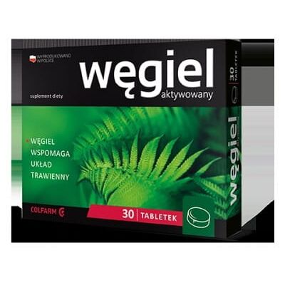COLFARM Aktywowany Węgiel - Wspiera Zdrowie Trawienne - 30 Tabletek COLFARM Aktywowany Węgiel - Wspiera Zdrowie Trawienne - 30 Tabletek