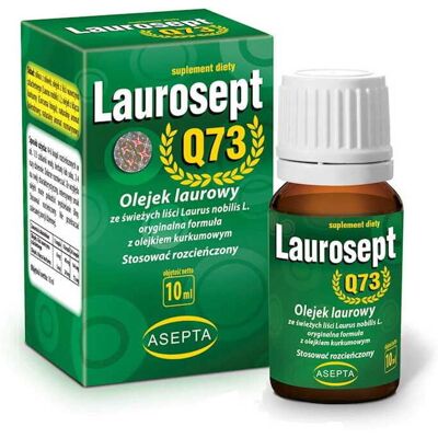 ASEPTA Laurosept Q73 10ml - Olejek laurowy + olejek z kurkumy ASEPTA Laurosept Q73 10ml - Olejek laurowy + olejek z kurkumy