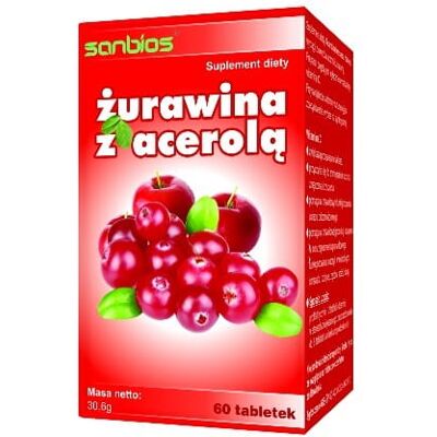 Sanbios Żurawina z acerolą 60 tabletek Sanbios Żurawina z acerolą 60 tabletek