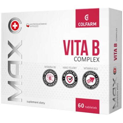 COLFARM Max Vita B Complex 60 tabletek COLFARM Max Vita B Complex 60 tabletek