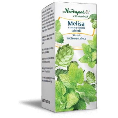 Herbapol Melisa z szyszką chmielu 30 tab Herbapol Melisa z szyszką chmielu 30 tab