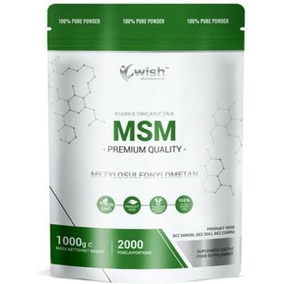 Wish MSM Siarka Organiczna 1kg - Suplement diety Wish MSM Siarka Organiczna 1kg - Suplement diety